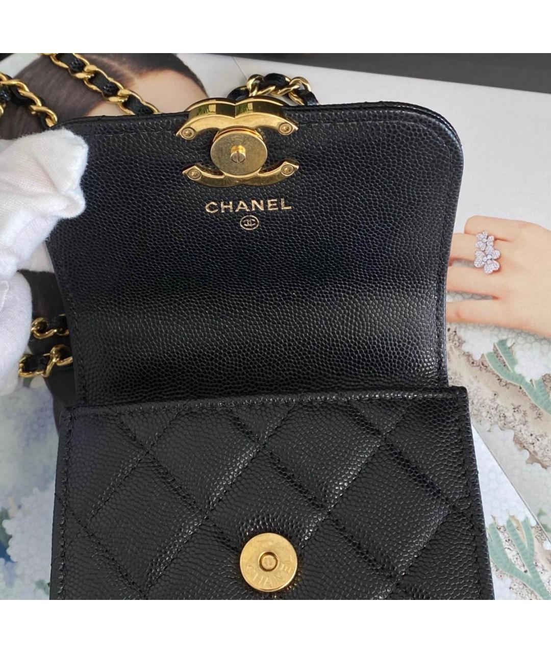 CHANEL Черная кожаная сумка через плечо, фото 6