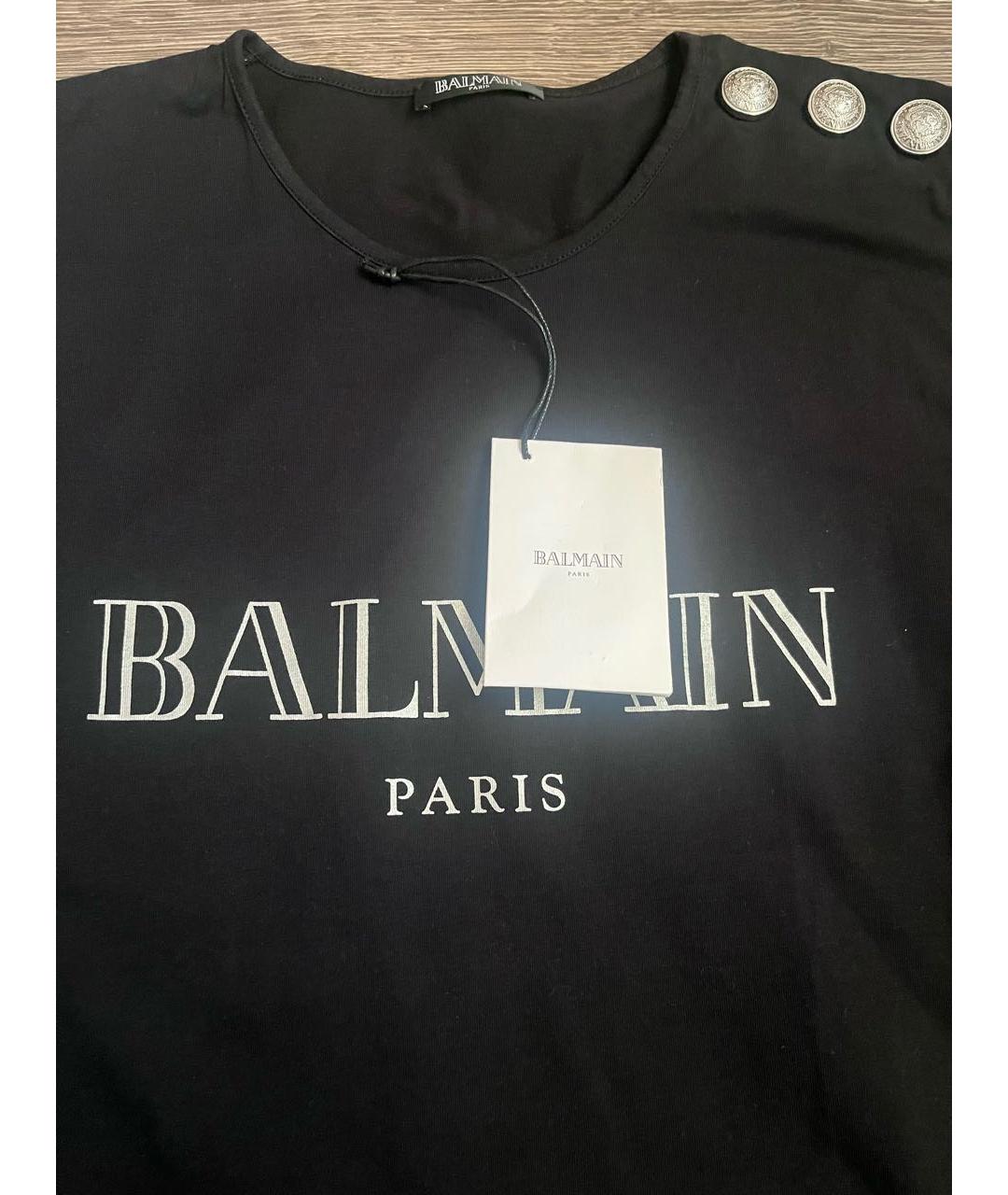 BALMAIN Черная хлопковая майка, фото 3