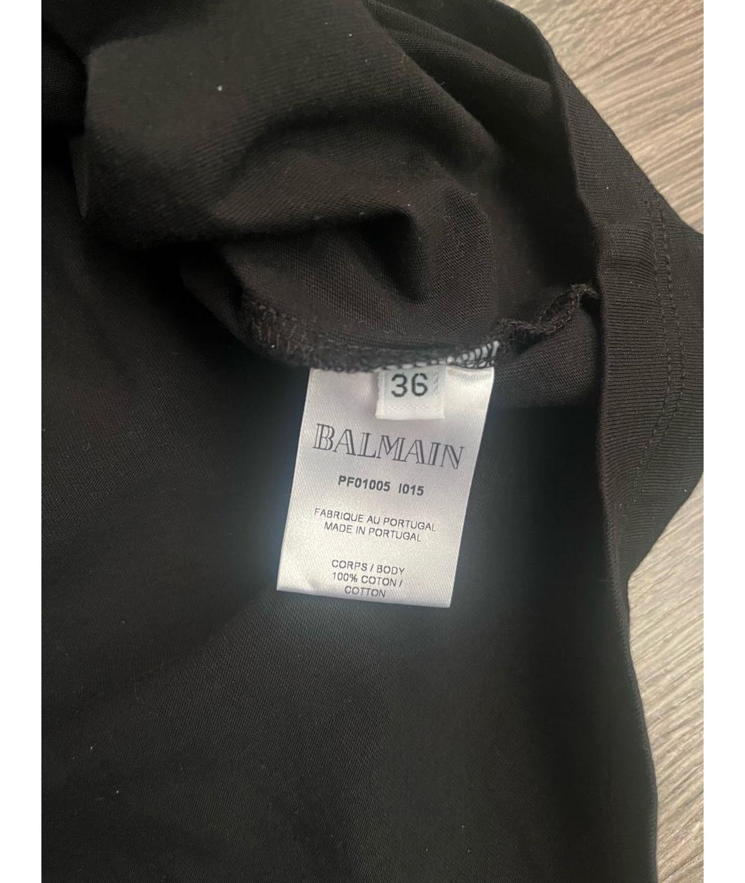 BALMAIN Черная хлопковая майка, фото 4