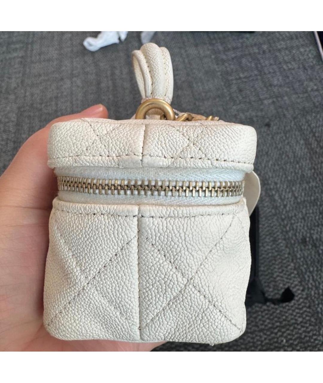 CHANEL Белая кожаная сумка через плечо, фото 5