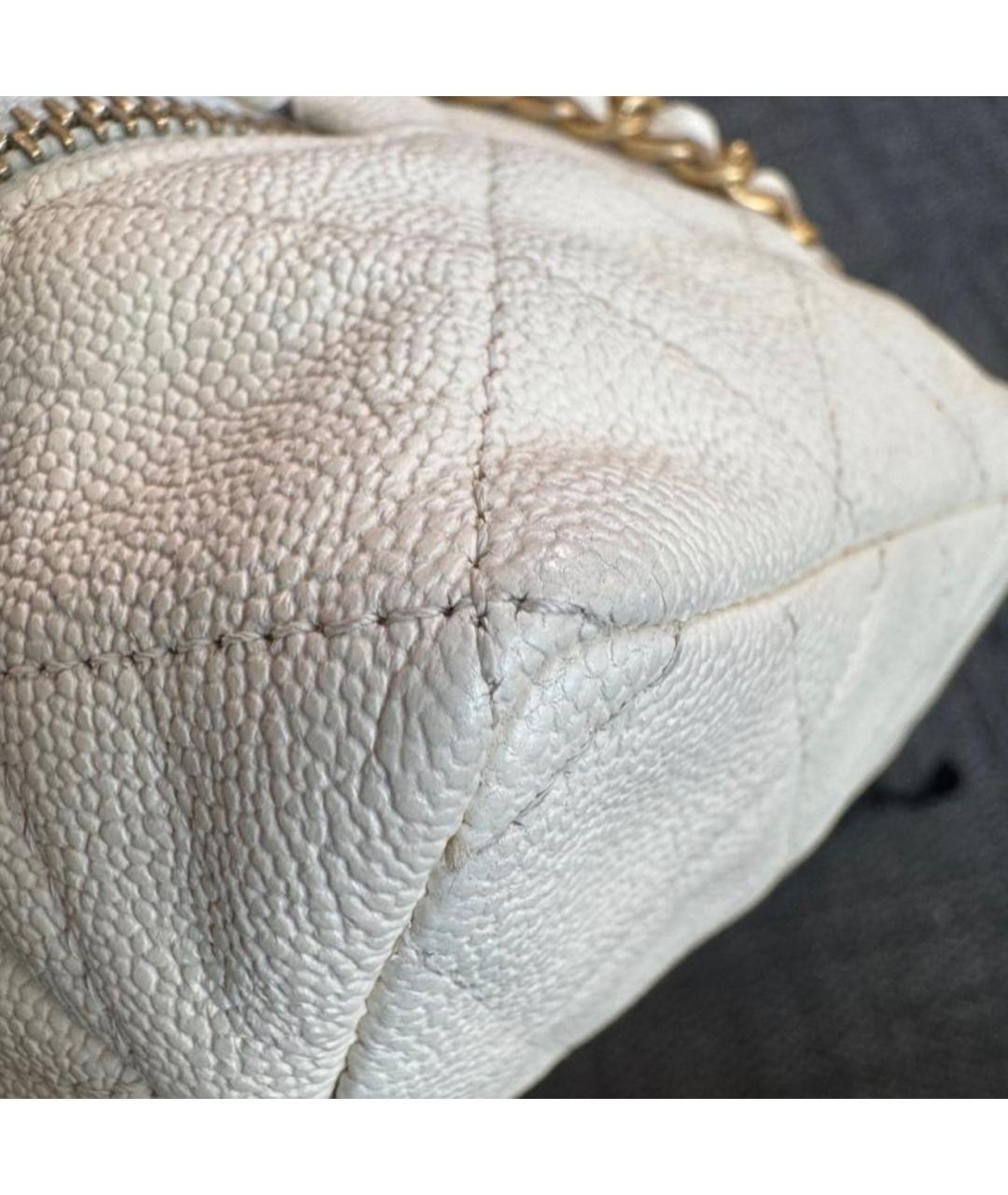CHANEL Белая кожаная сумка через плечо, фото 6