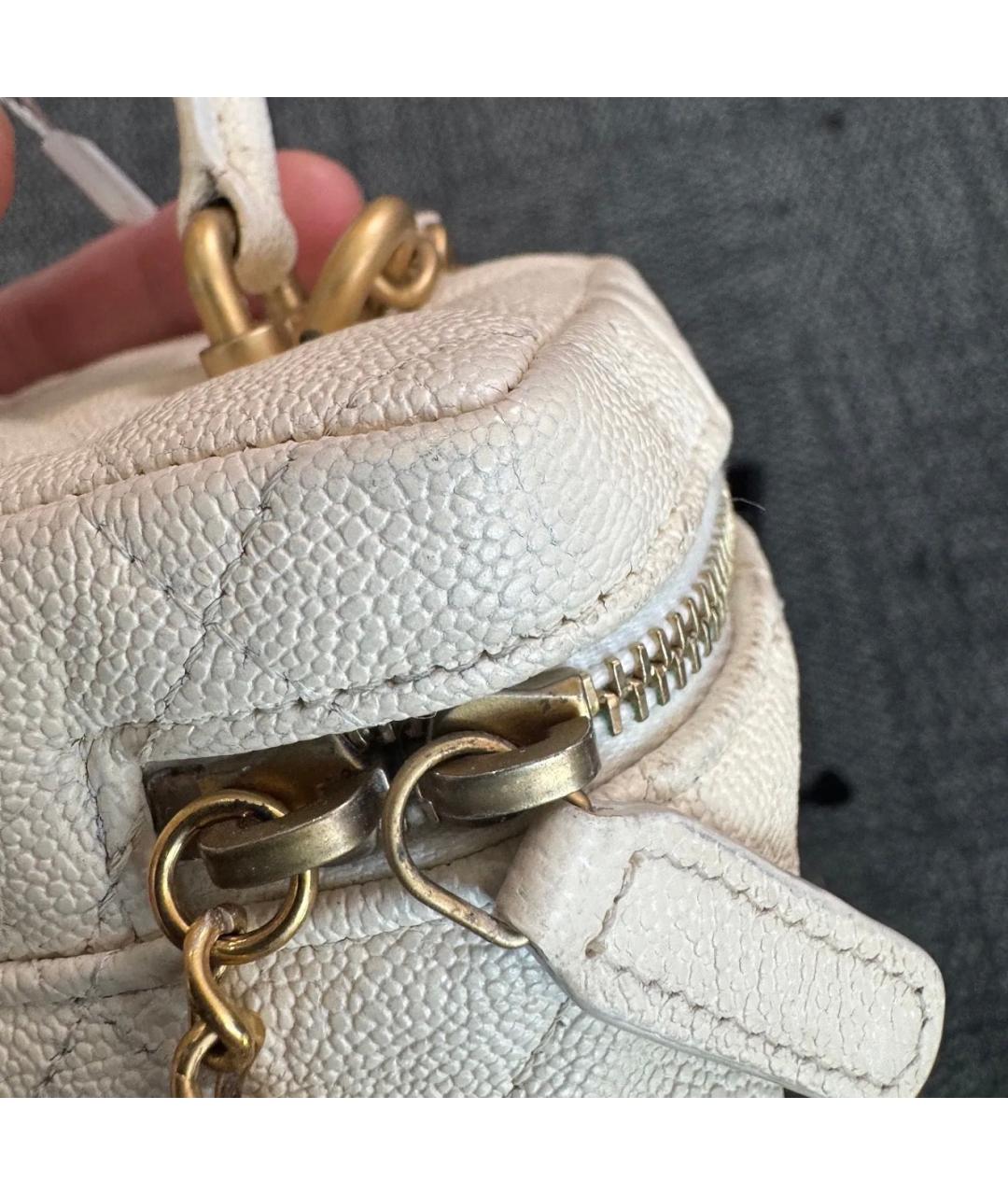 CHANEL Белая кожаная сумка через плечо, фото 7