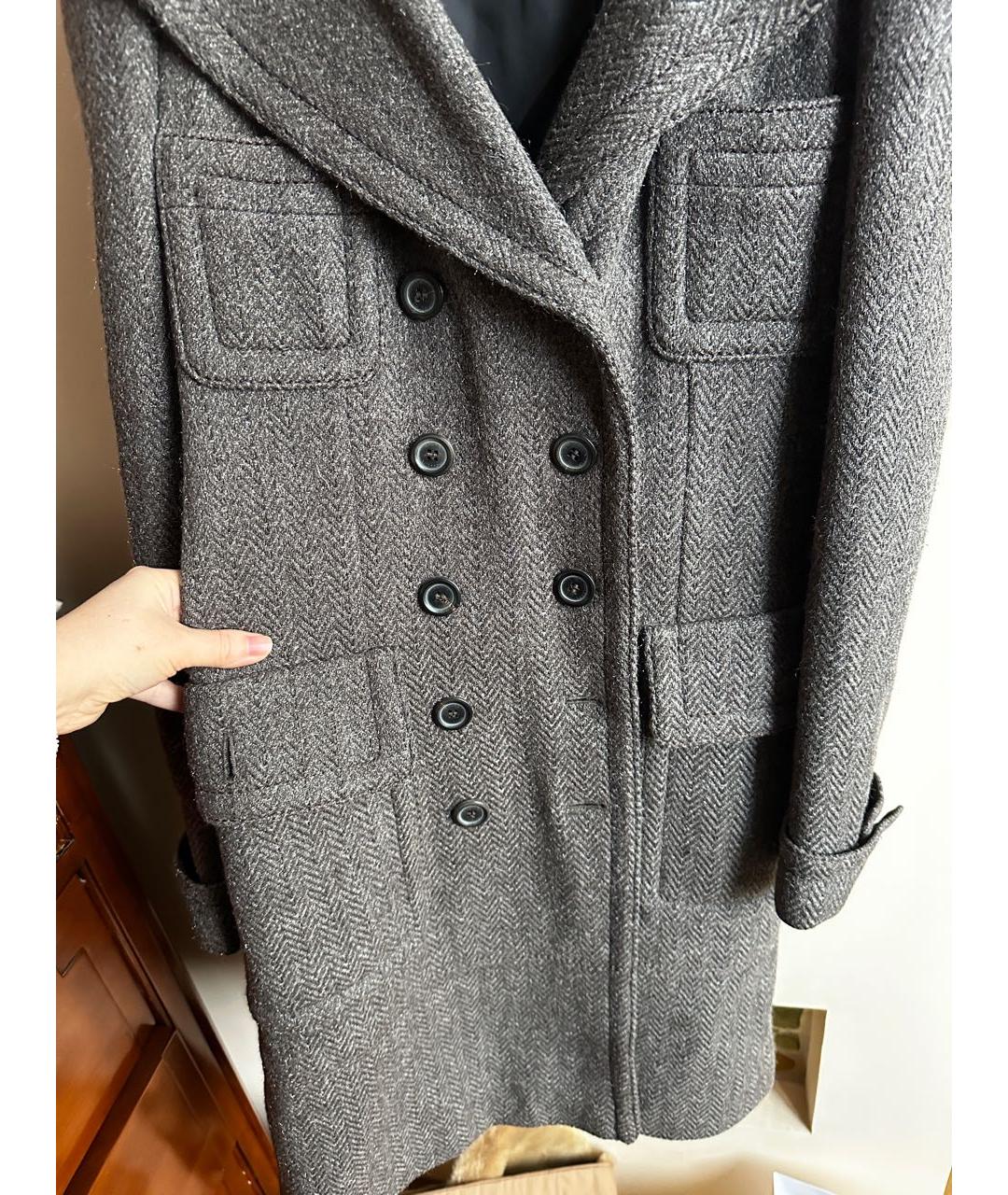 LOUIS VUITTON Серое шерстяное пальто, фото 3