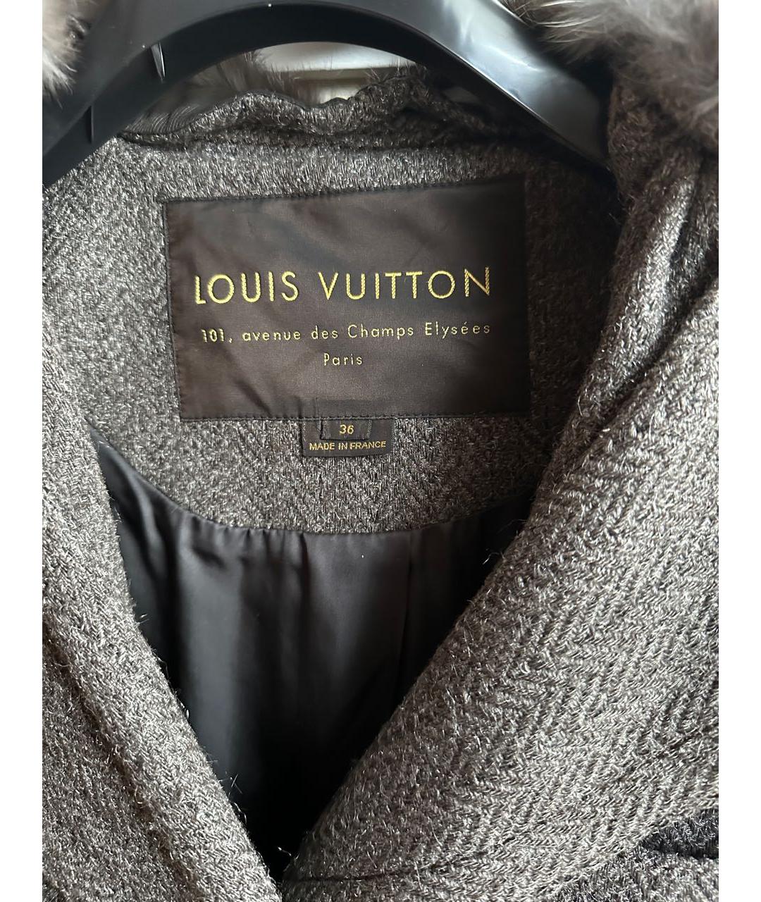 LOUIS VUITTON Серое шерстяное пальто, фото 4