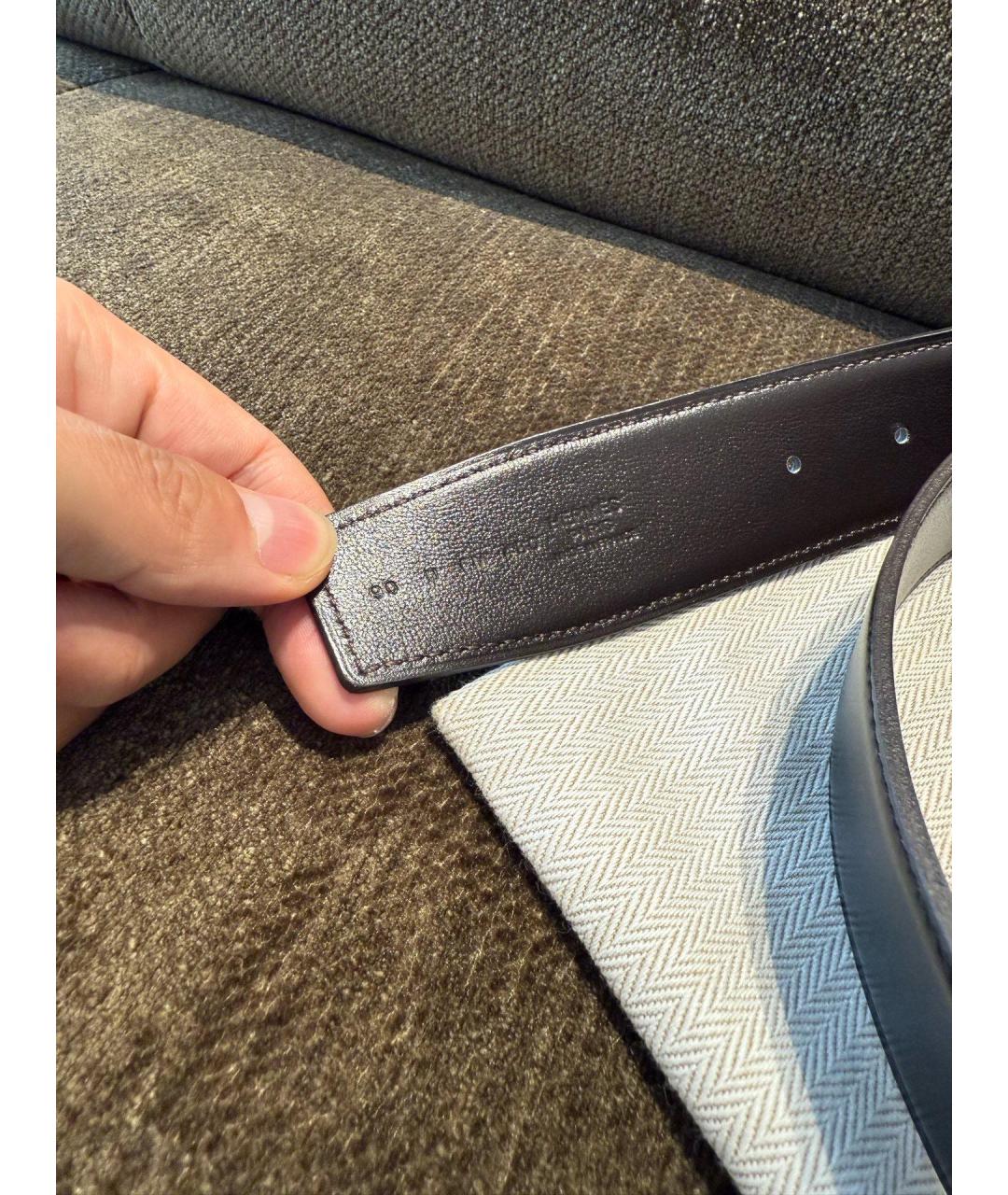 HERMES Коричневый кожаный ремень, фото 2