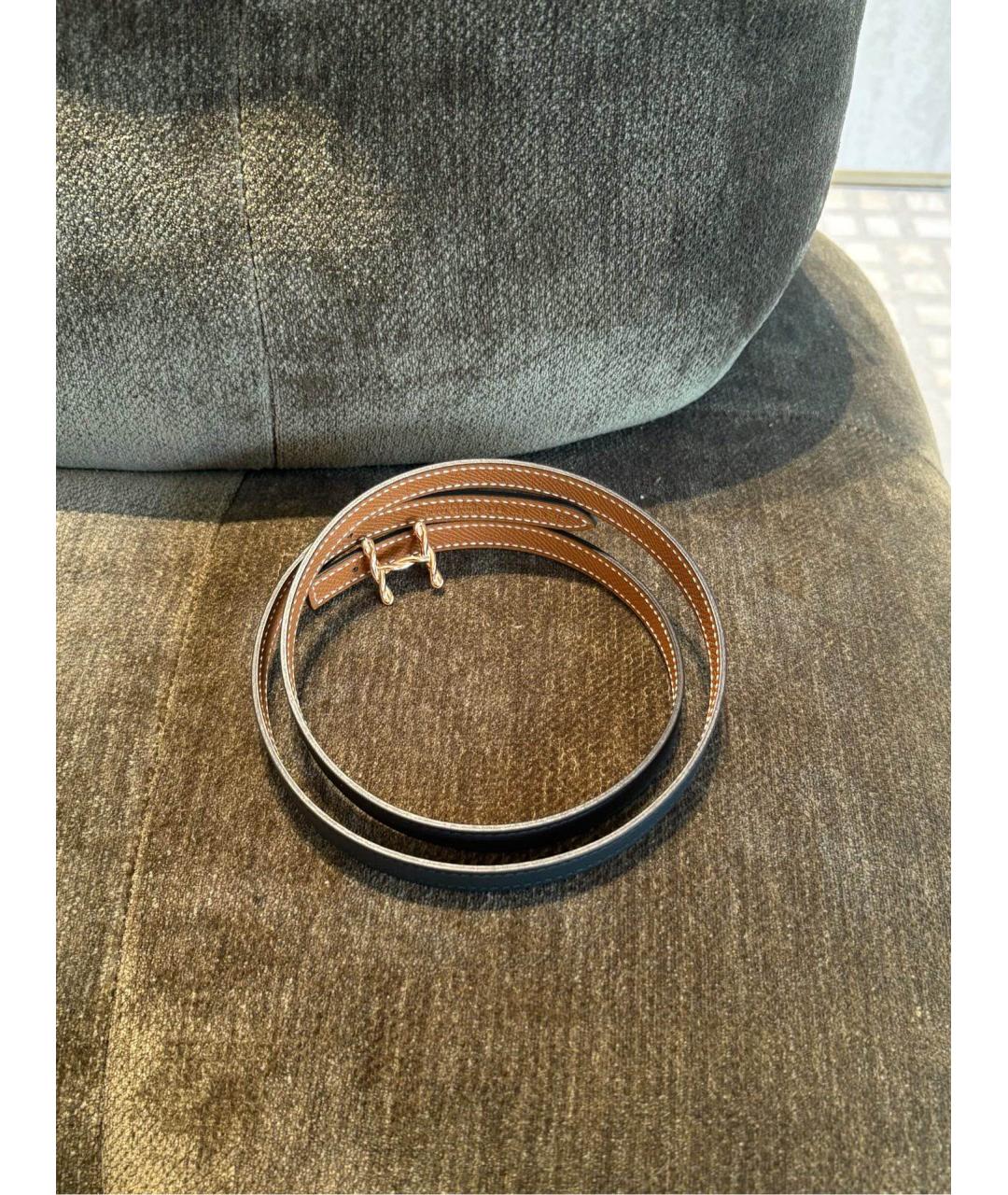 HERMES Коричневый кожаный ремень, фото 2