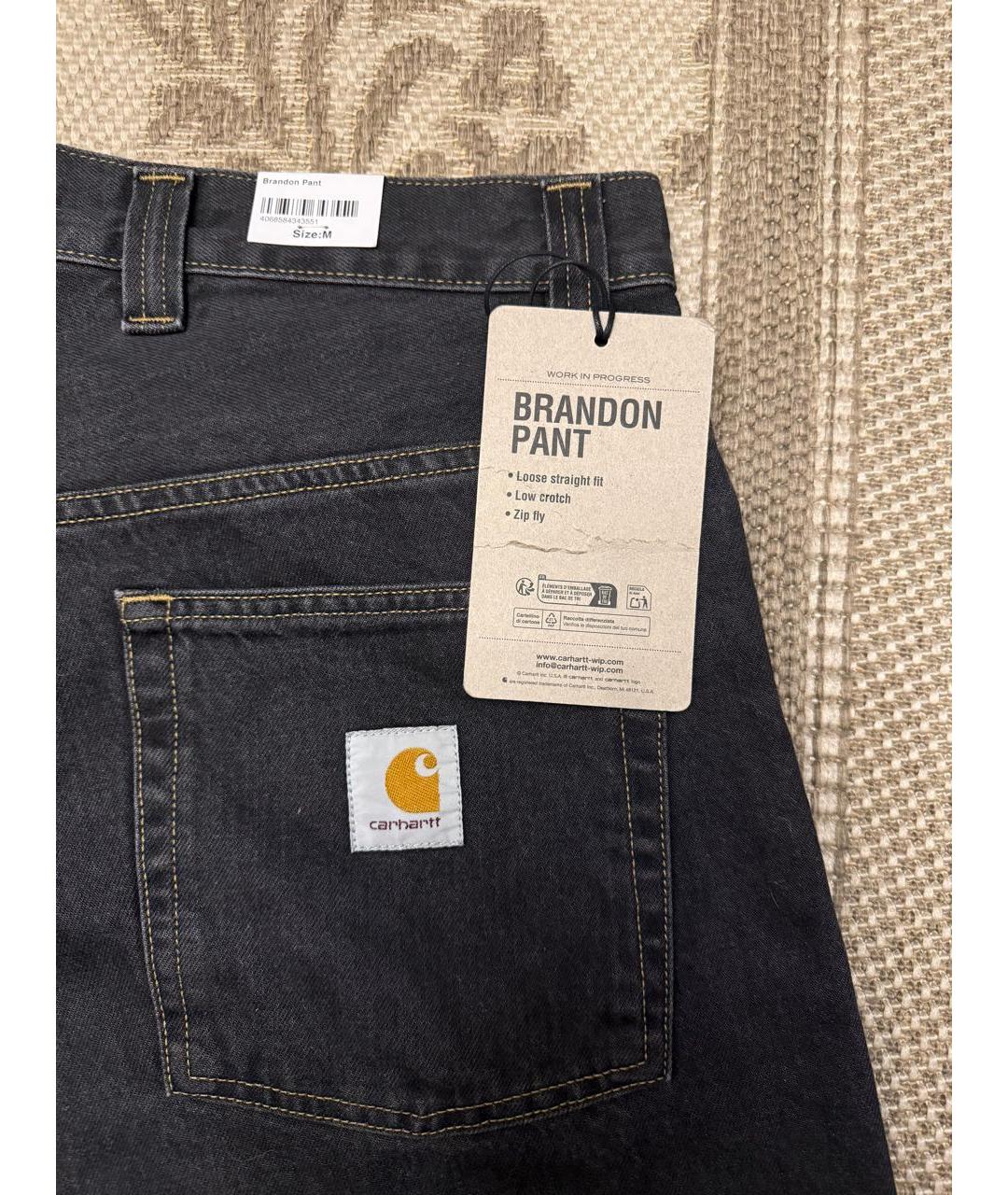 CARHARTT WIP Черные хлопковые прямые джинсы, фото 4