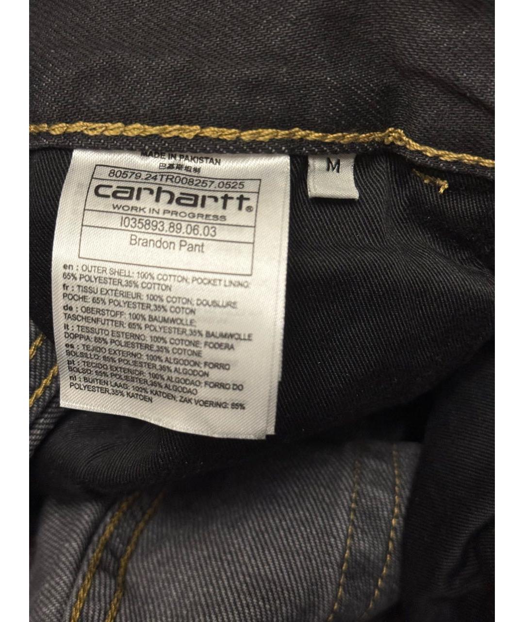 CARHARTT WIP Черные хлопковые прямые джинсы, фото 5