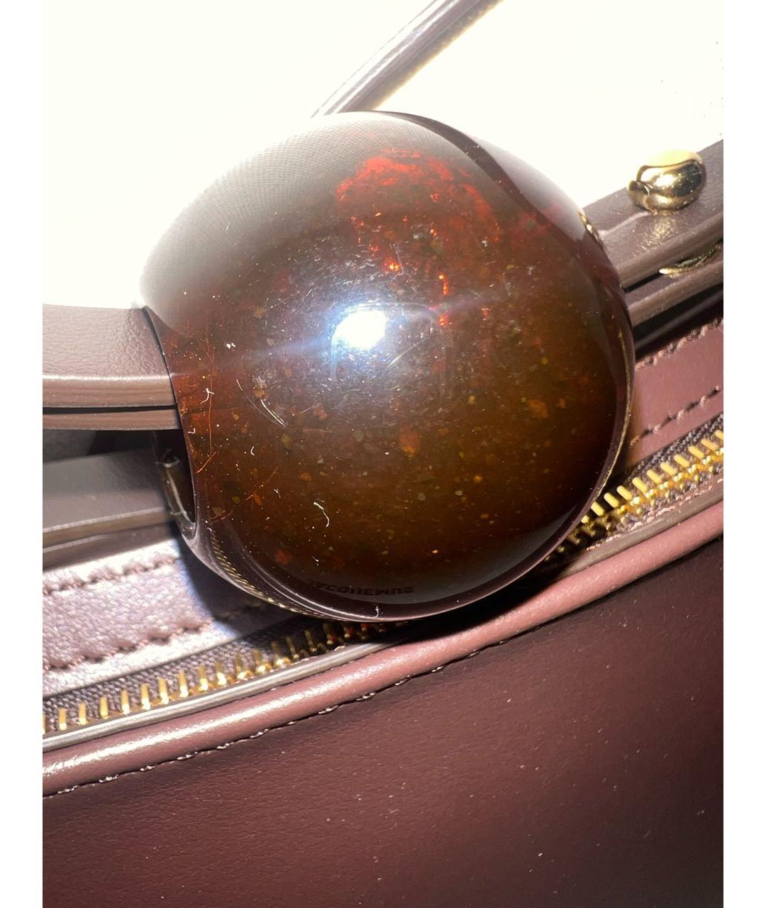 JACQUEMUS Коричневая кожаная сумка через плечо, фото 8