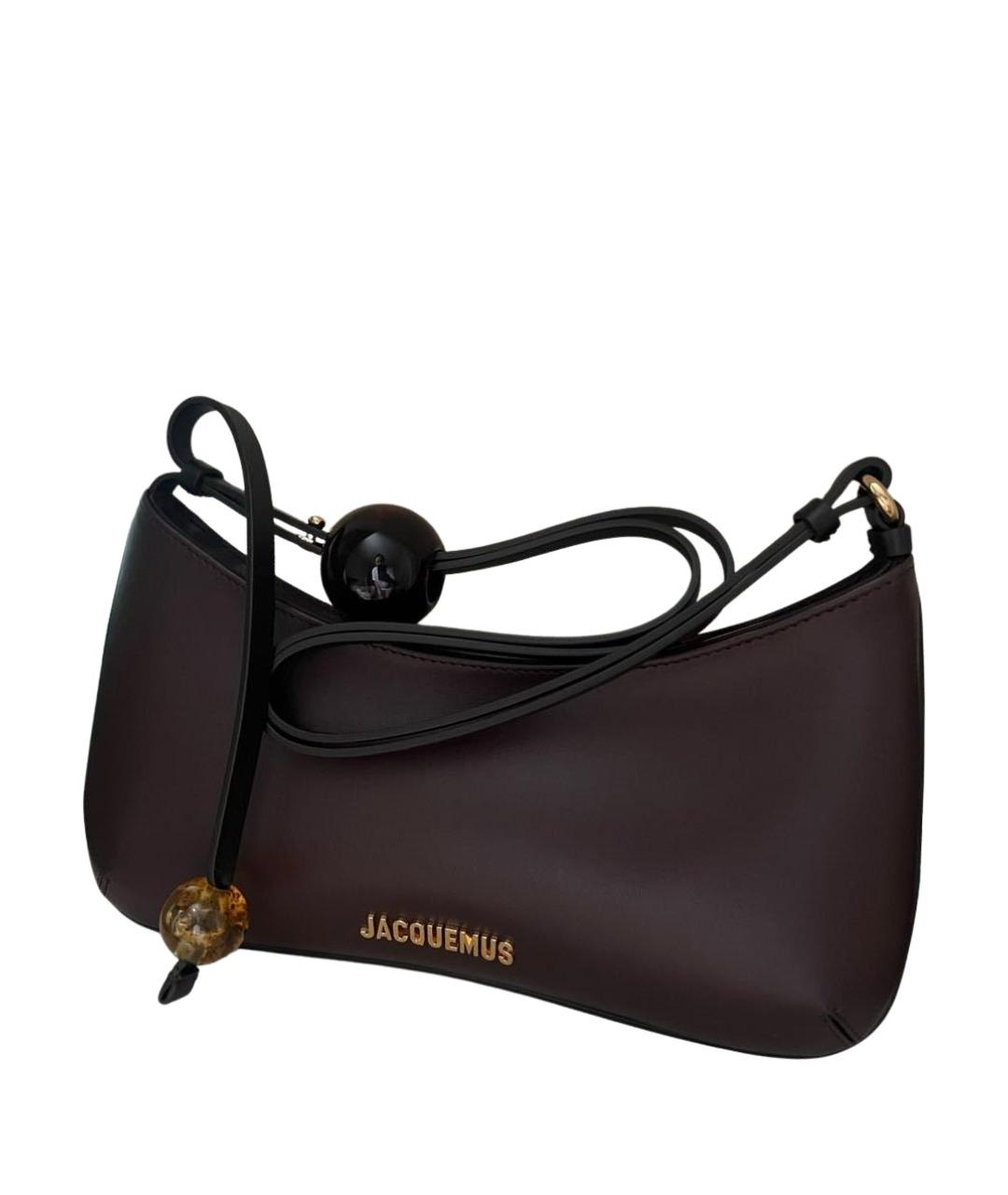 JACQUEMUS Коричневая кожаная сумка через плечо, фото 1