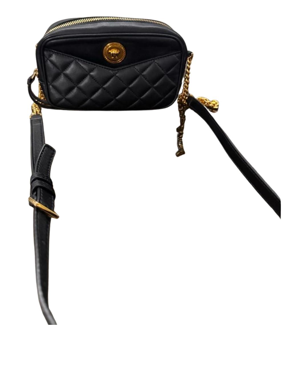 VERSACE Черная кожаная сумка через плечо, фото 1