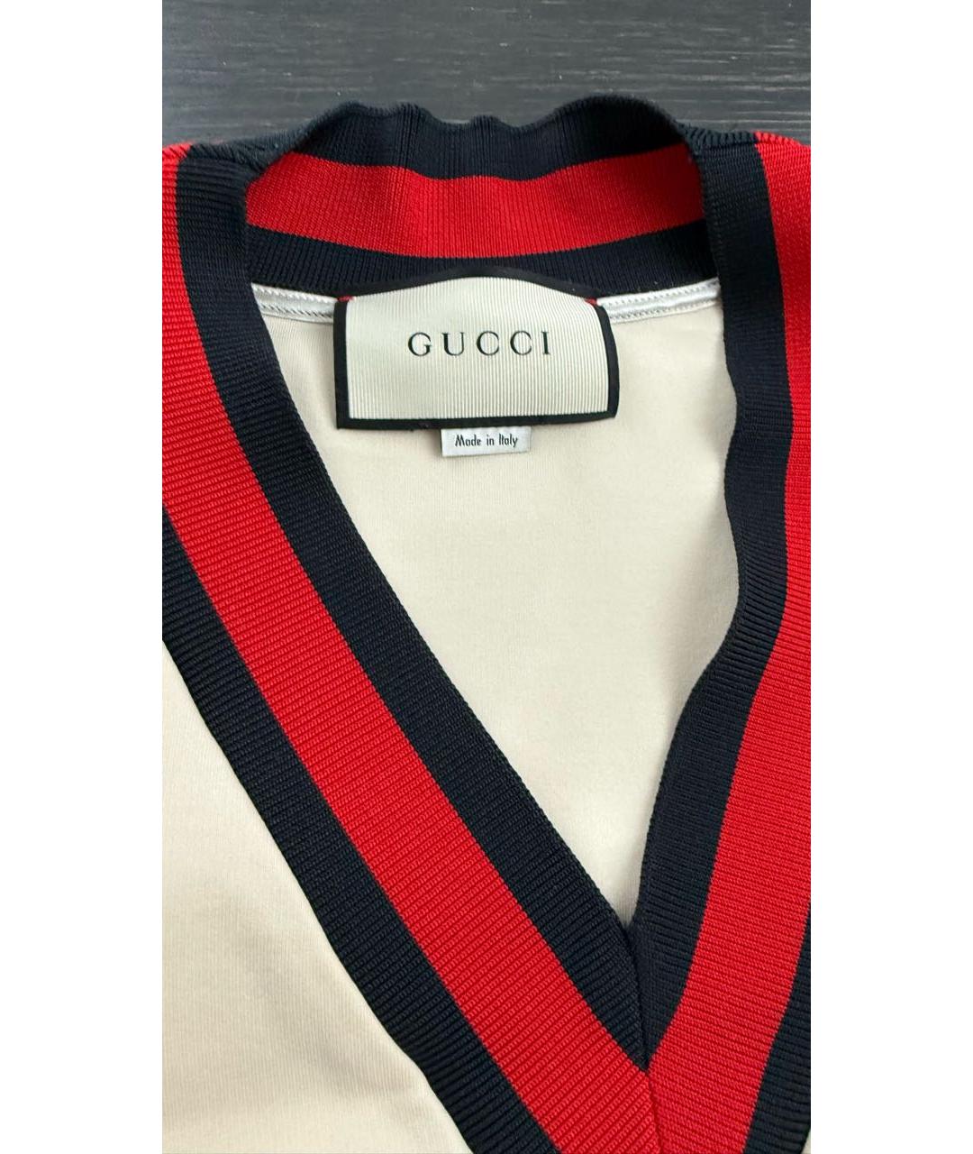 GUCCI Белое полиэстеровое повседневное платье, фото 2