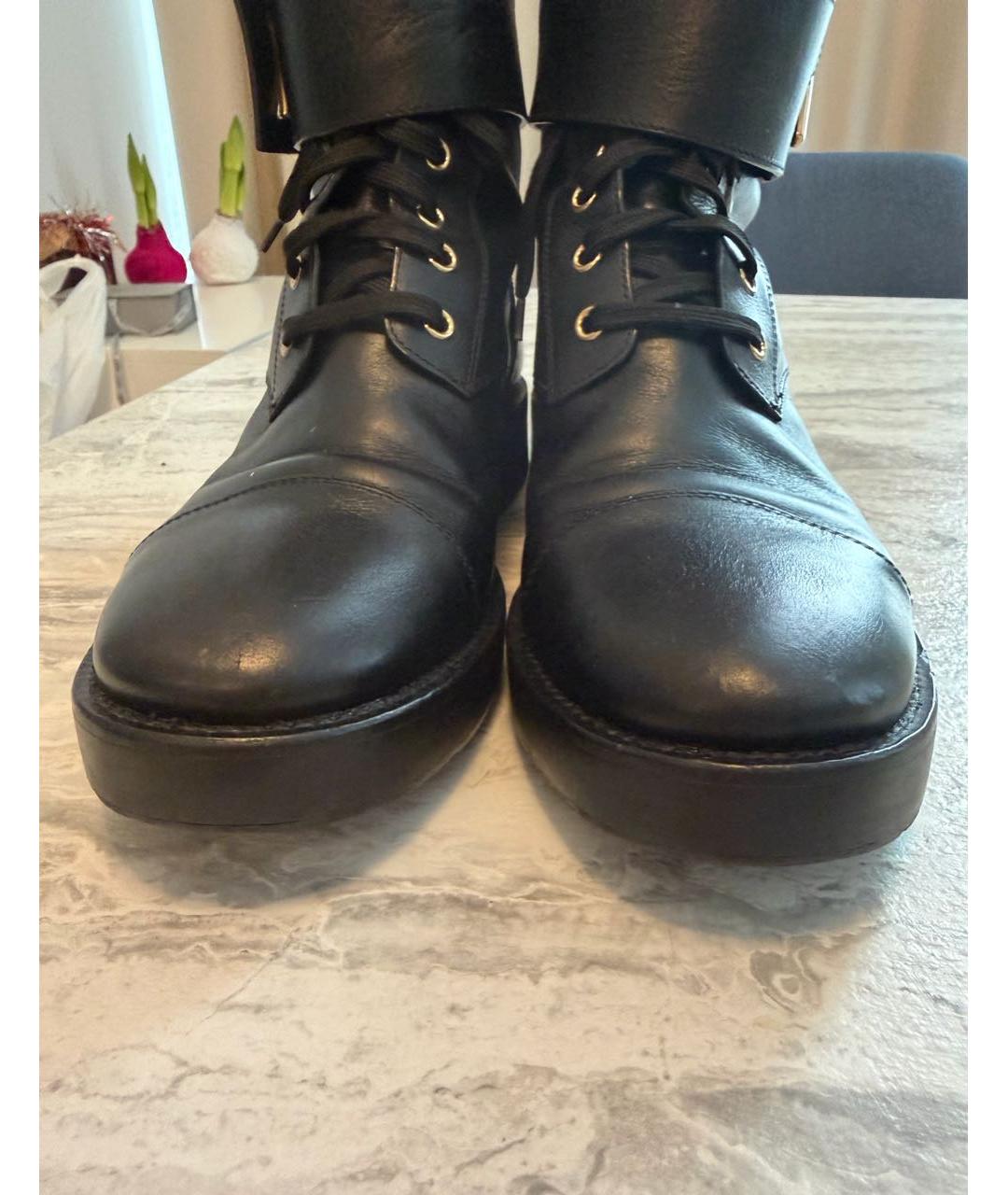 LOUIS VUITTON Черные кожаные ботинки, фото 2