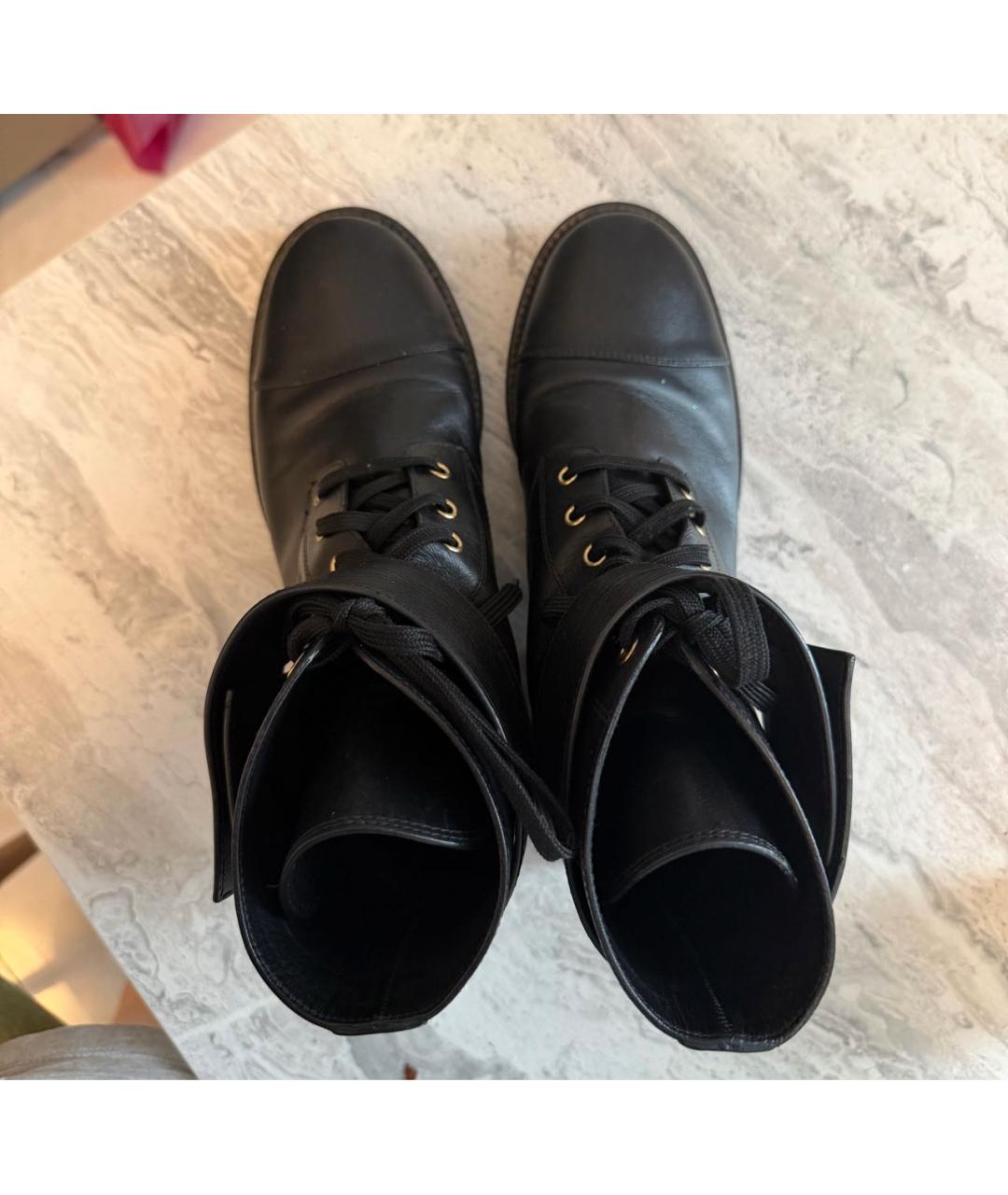 LOUIS VUITTON Черные кожаные ботинки, фото 3