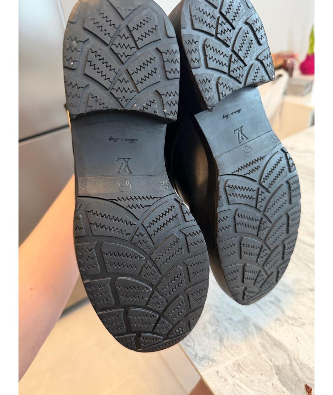 LOUIS VUITTON Черные кожаные ботинки, фото 5