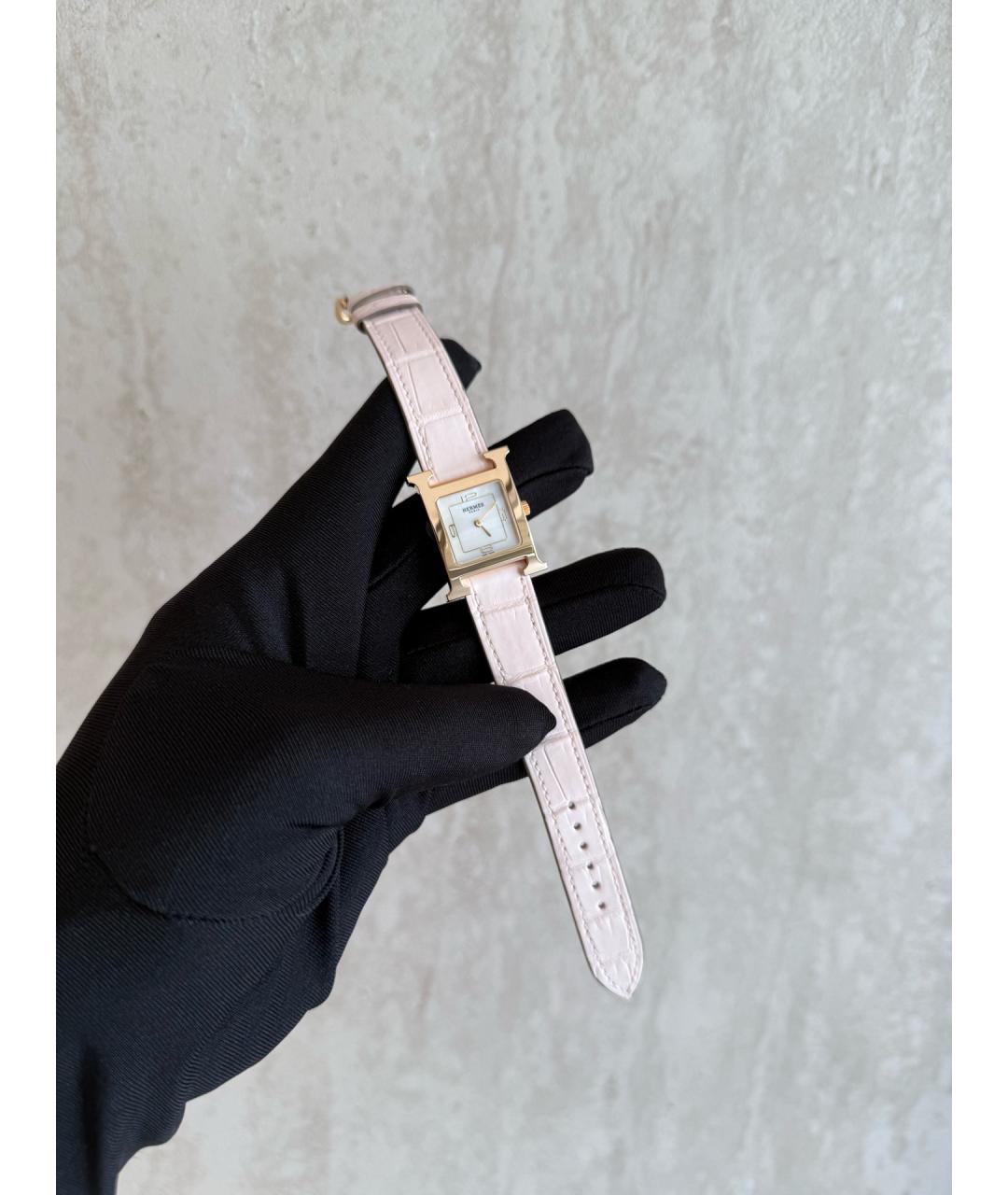 HERMES Белые металлические часы, фото 5