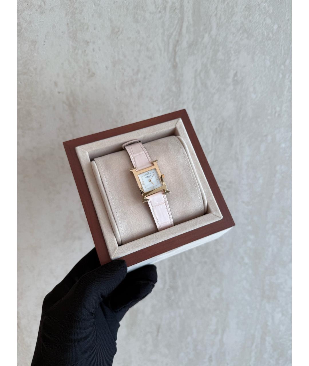 HERMES Белые металлические часы, фото 2