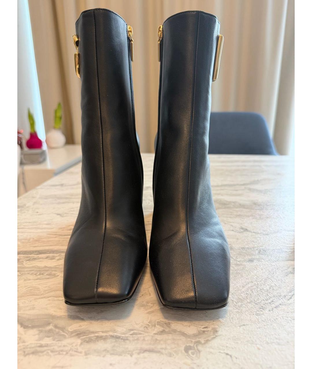 DOLCE&GABBANA Черные кожаные ботильоны, фото 2