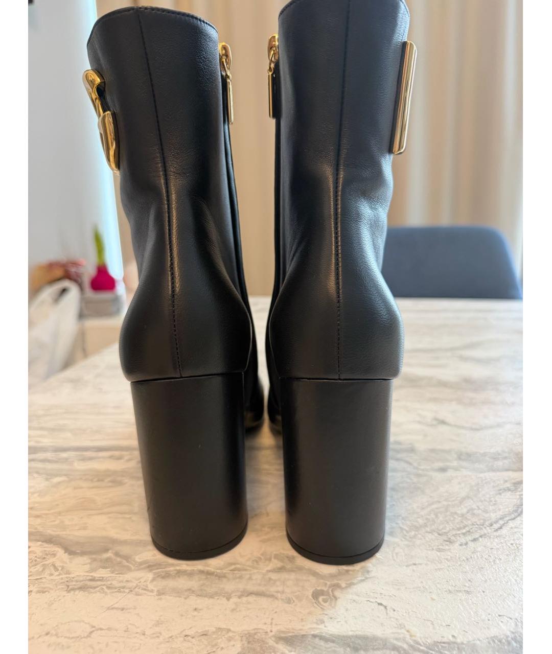 DOLCE&GABBANA Черные кожаные ботильоны, фото 4