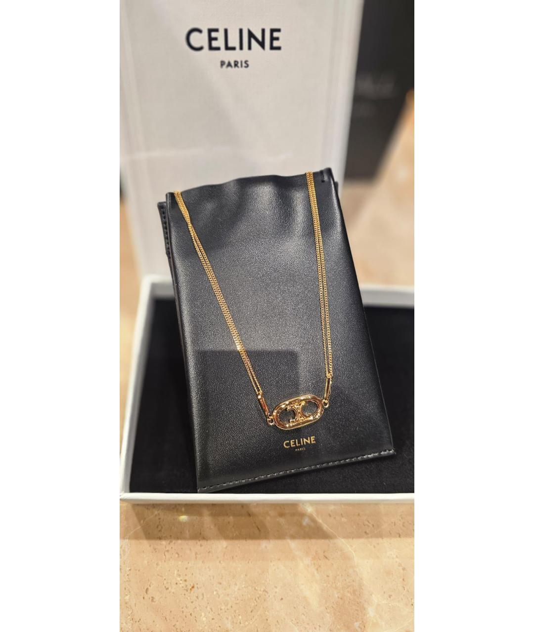 CELINE Золотое металлическое колье, фото 2