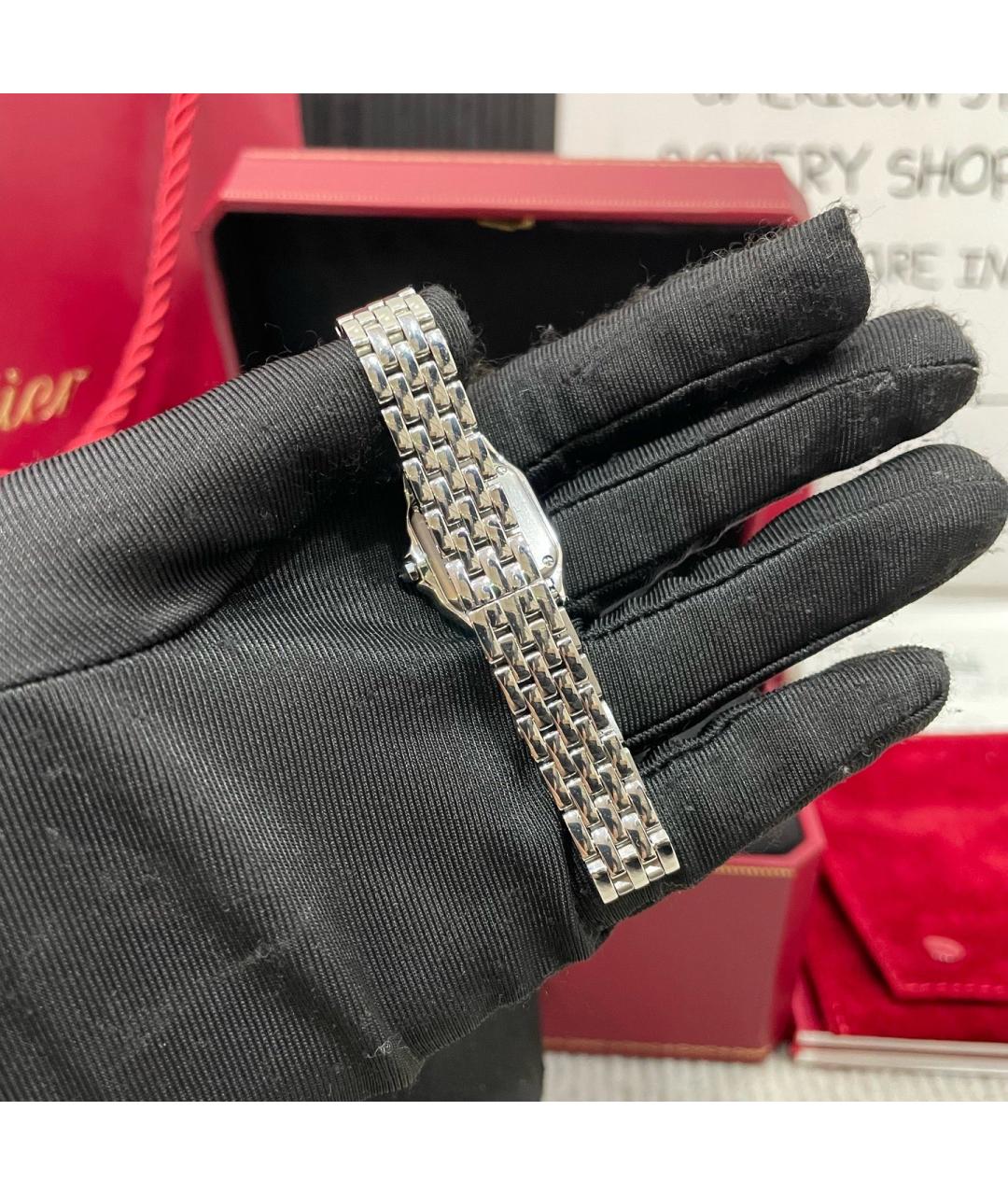 CARTIER Белые металлические часы, фото 6