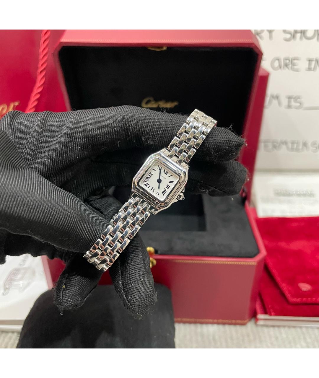 CARTIER Белые металлические часы, фото 5