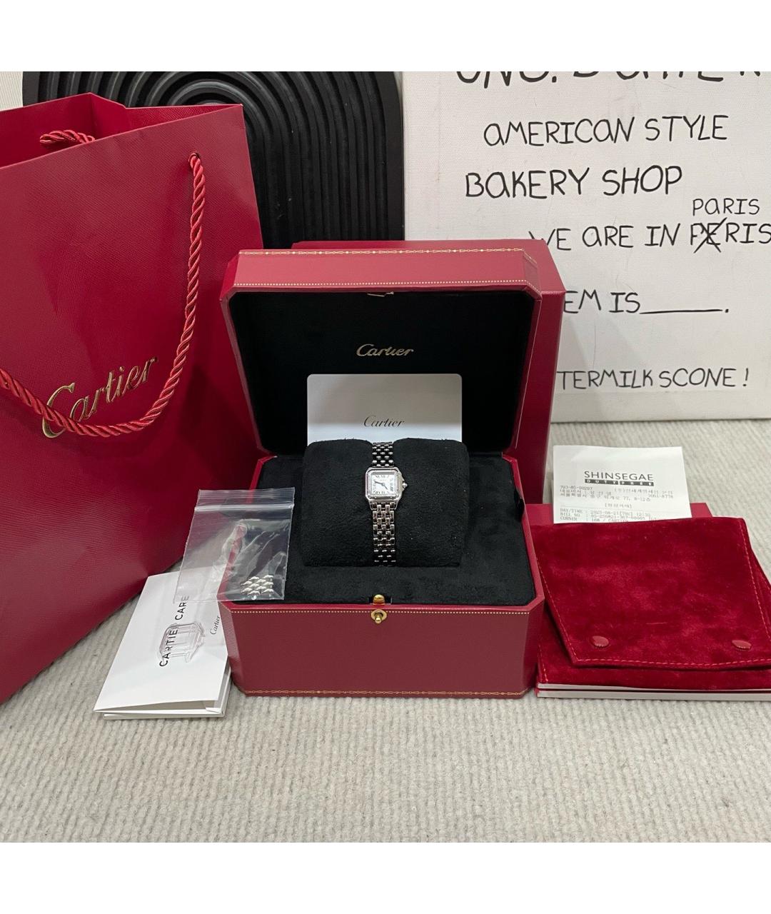 CARTIER Белые металлические часы, фото 2