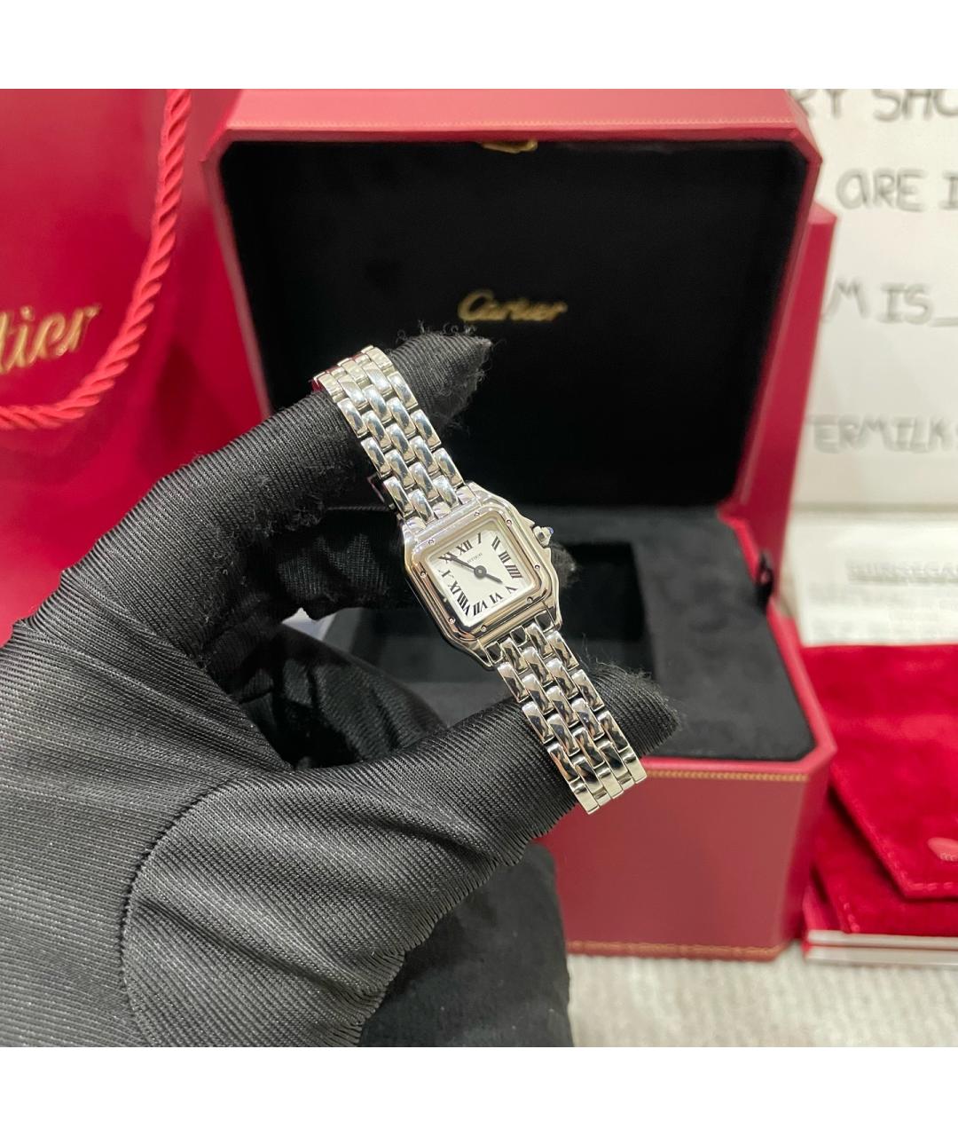 CARTIER Белые металлические часы, фото 4