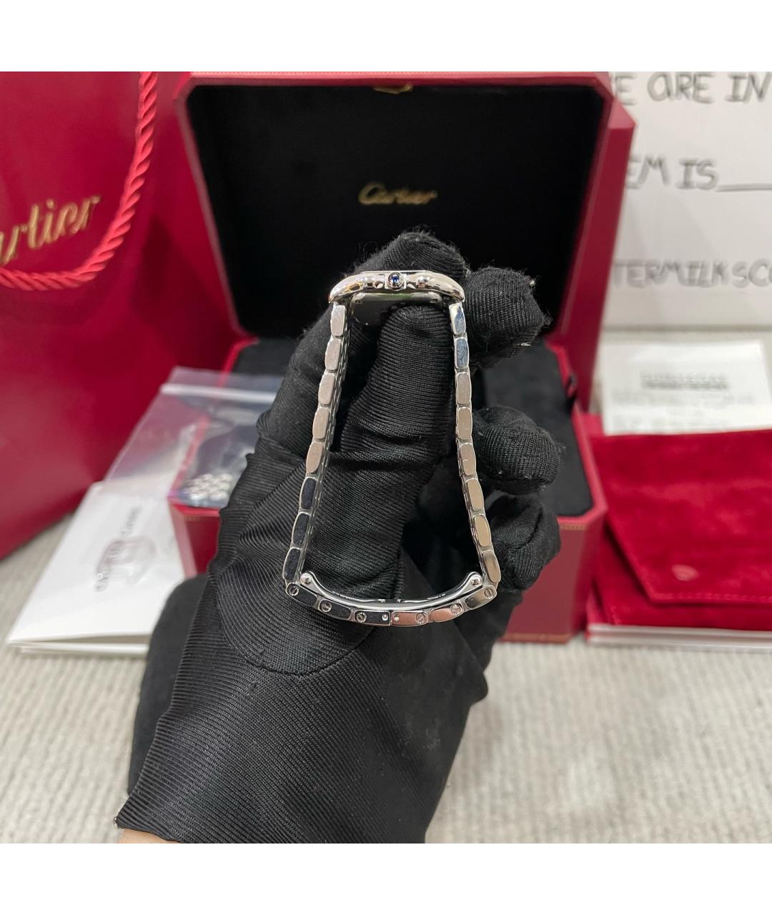 CARTIER Белые металлические часы, фото 7