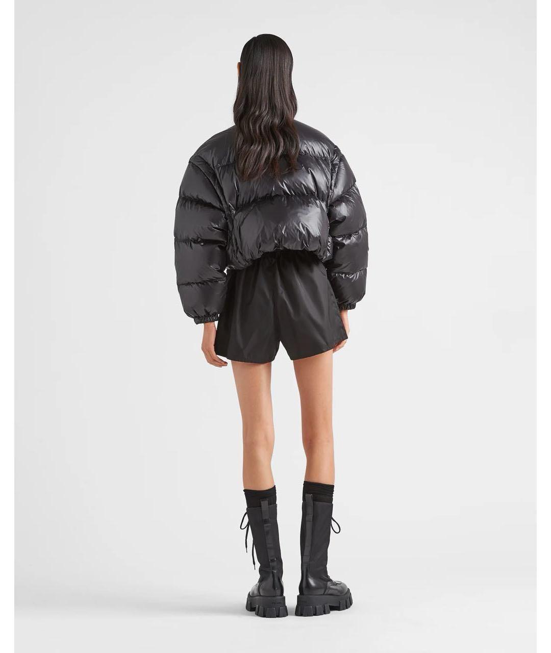 PRADA Черный полиамидовый пуховик, фото 7