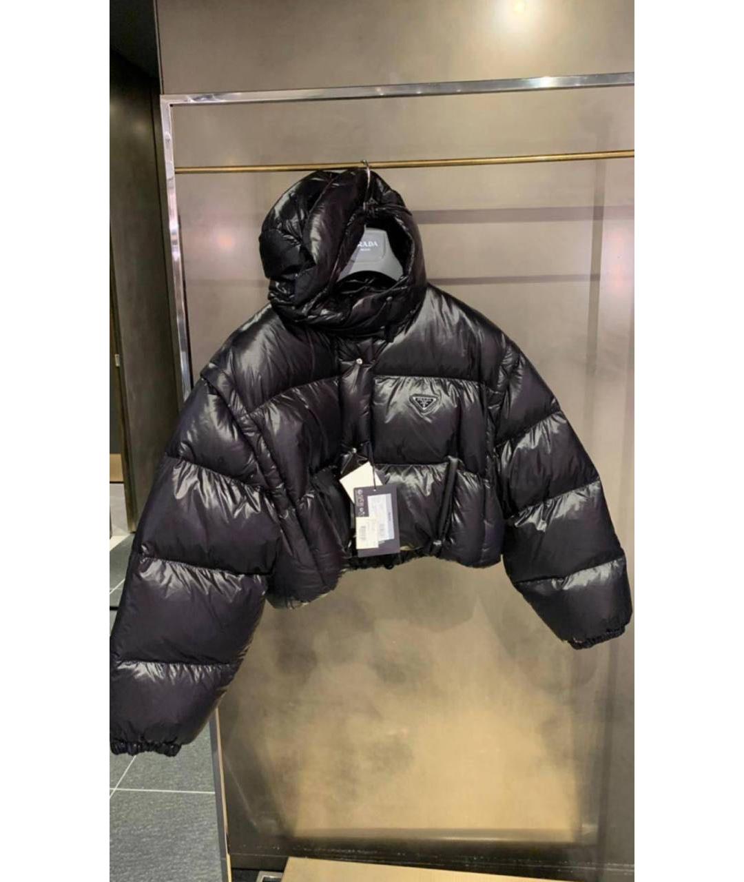 PRADA Черный полиамидовый пуховик, фото 3