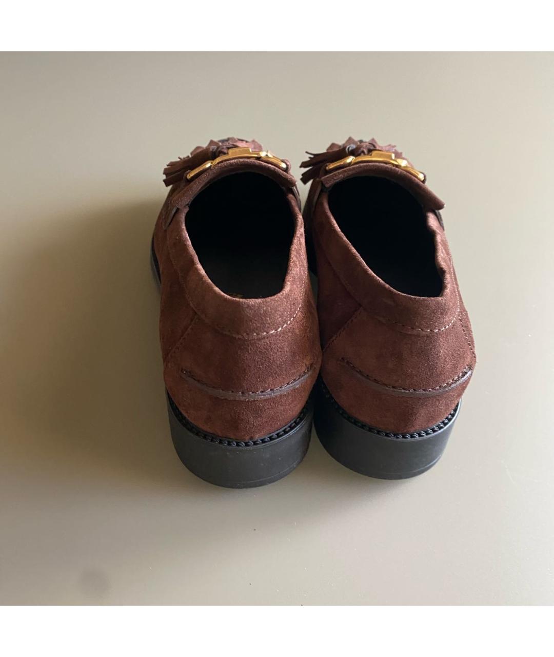 TOD'S Коричневые замшевые лоферы, фото 5