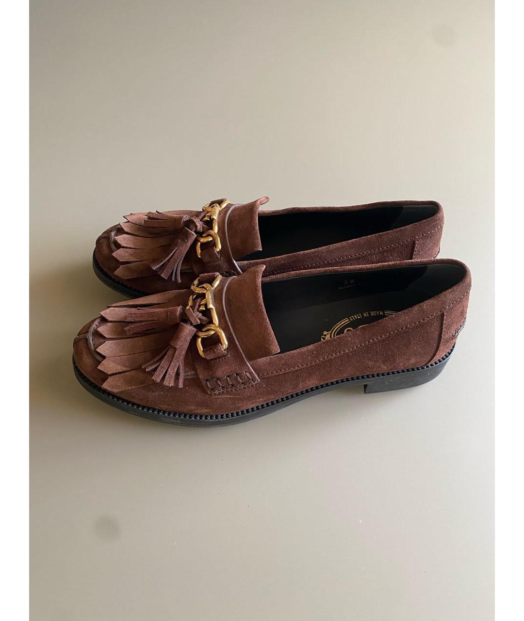 TOD'S Коричневые замшевые лоферы, фото 2
