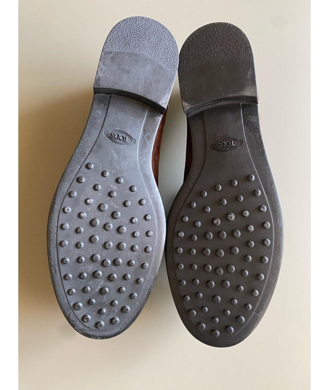 TOD'S Коричневые замшевые лоферы, фото 7