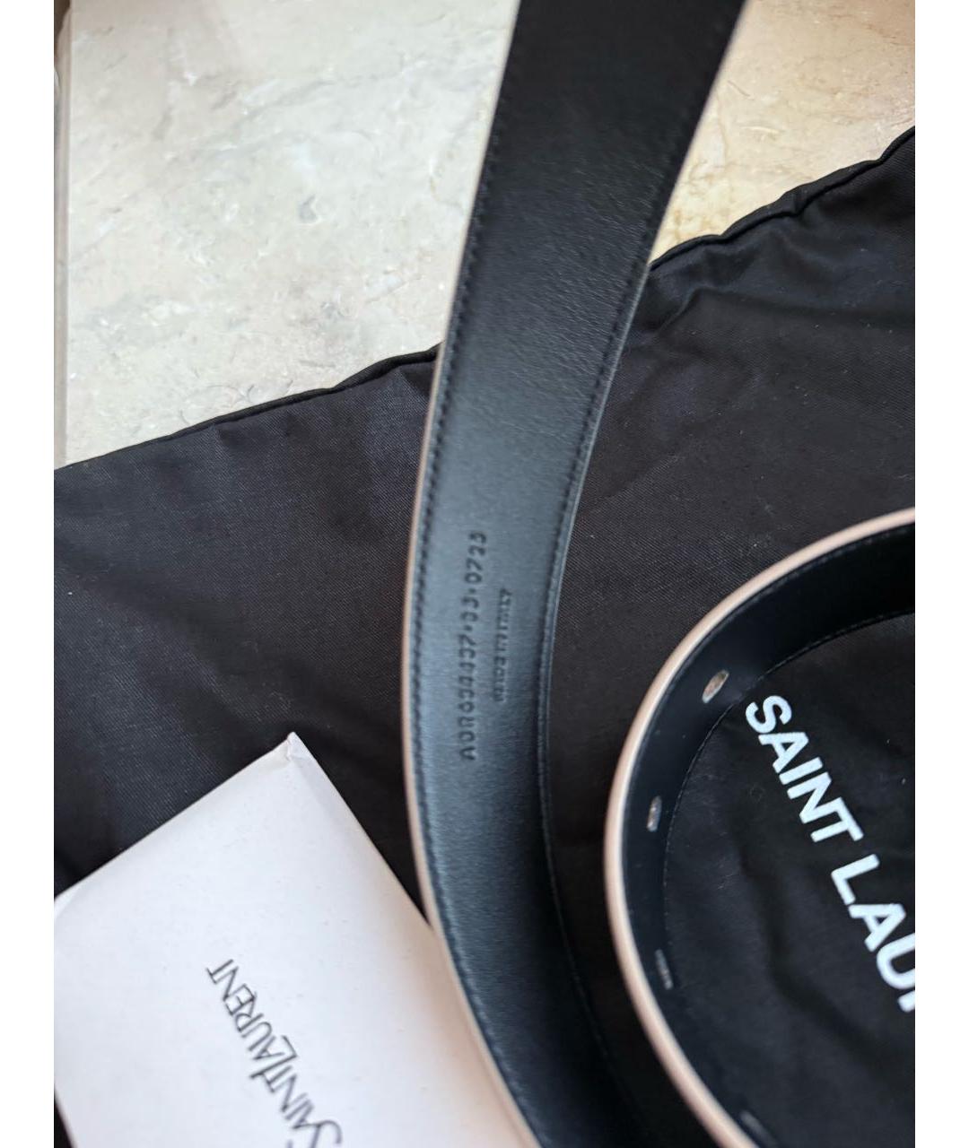 SAINT LAURENT Бежевый кожаный ремень, фото 5