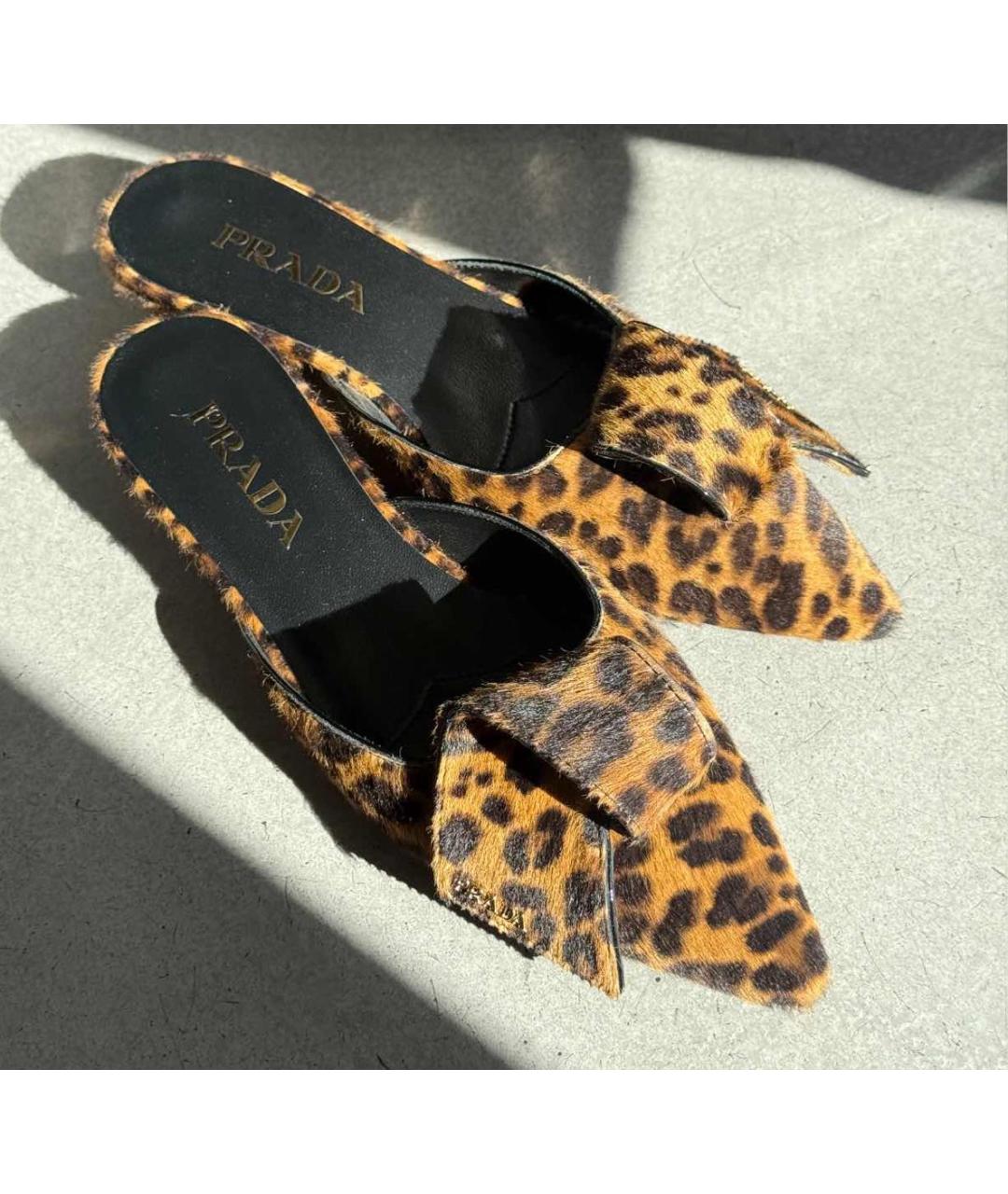 PRADA Коричневые кожаные мюли, фото 2