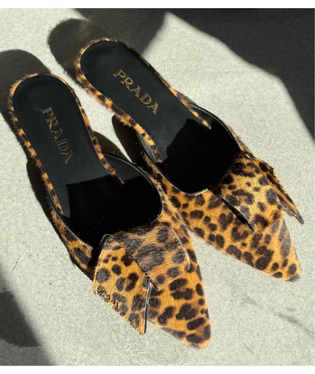 PRADA Коричневые кожаные мюли, фото 6