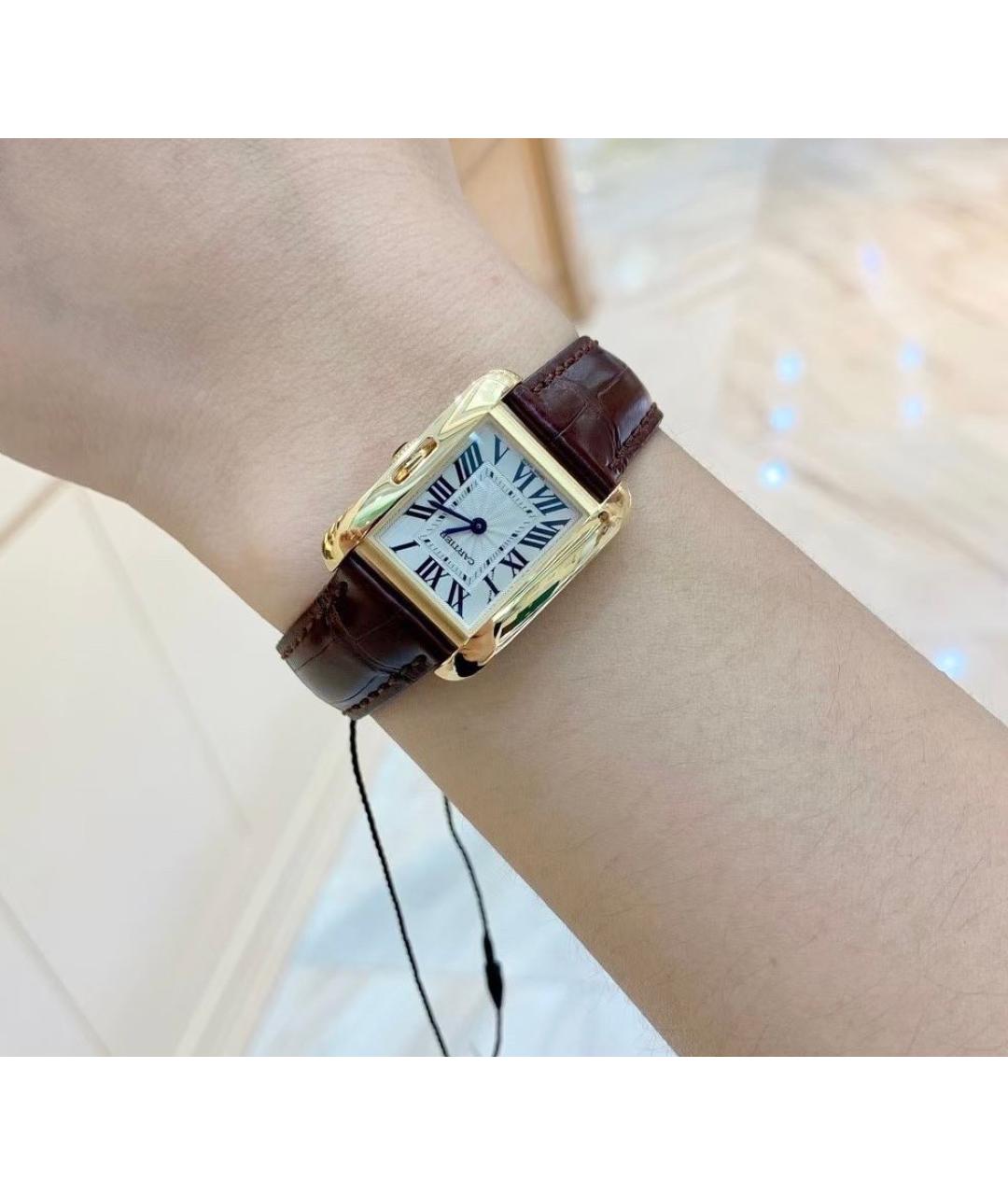 CARTIER Белые часы из желтого золота, фото 8