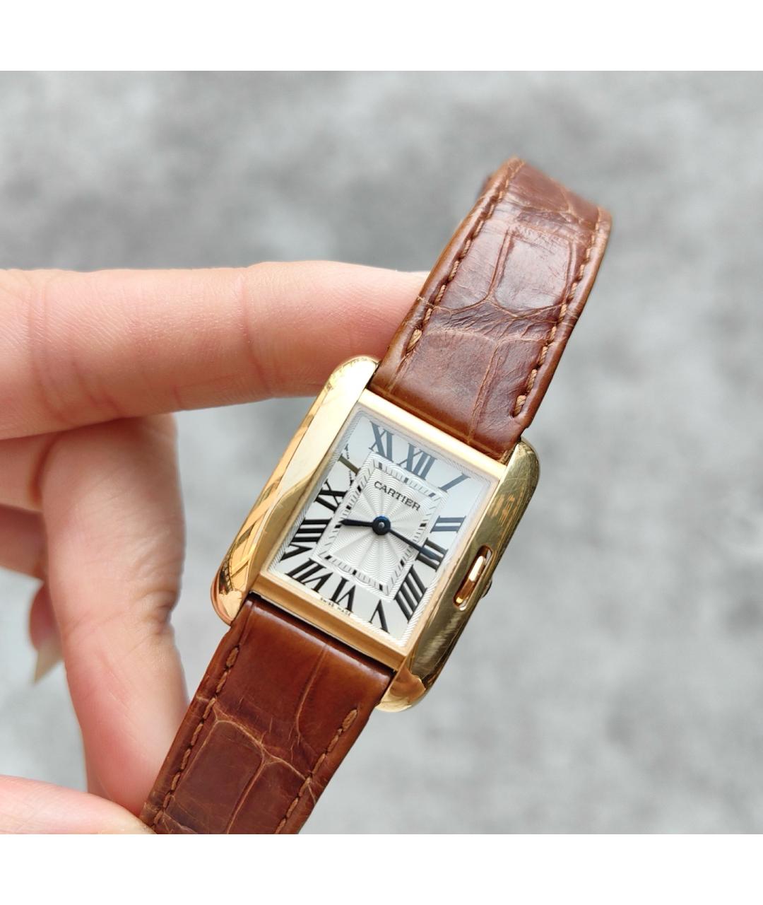 CARTIER Белые часы из желтого золота, фото 2