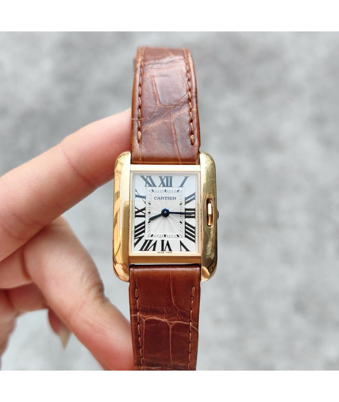 CARTIER Белые часы из желтого золота, фото 3
