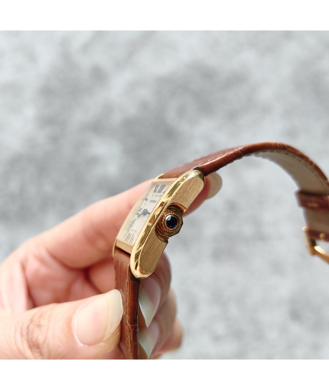 CARTIER Белые часы из желтого золота, фото 4