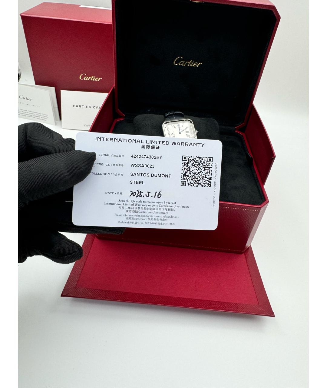 CARTIER Белые металлические часы, фото 8