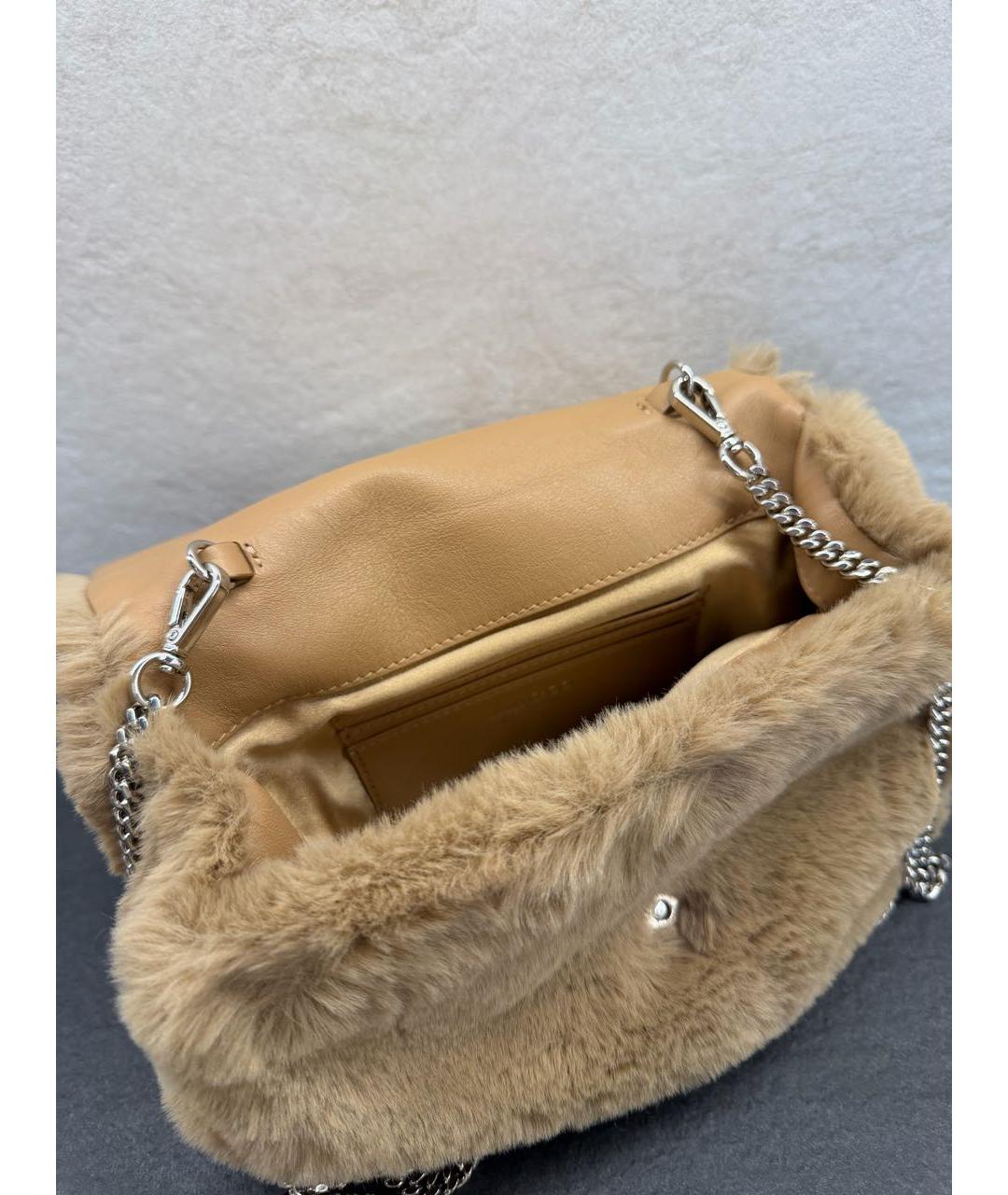 JIMMY CHOO Коричневая меховая сумка через плечо, фото 4