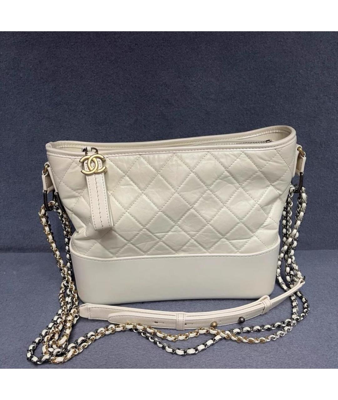 CHANEL Белая кожаная сумка через плечо, фото 6