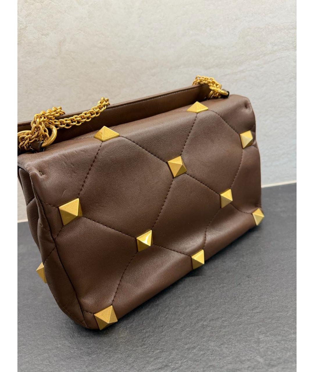 VALENTINO Коричневая кожаная сумка через плечо, фото 3