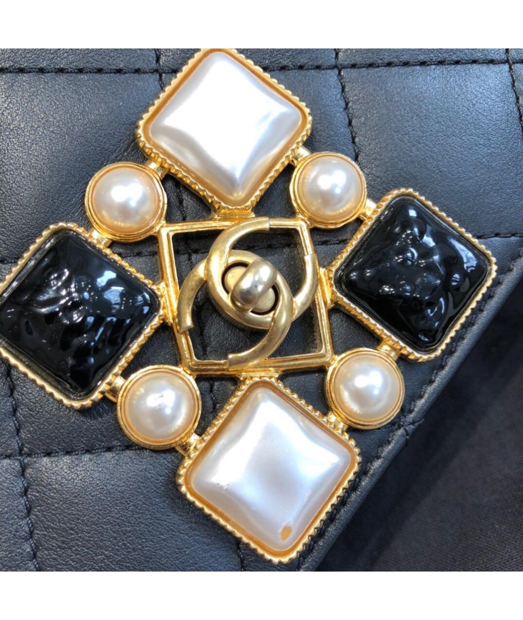 CHANEL Черная кожаная сумка через плечо, фото 6