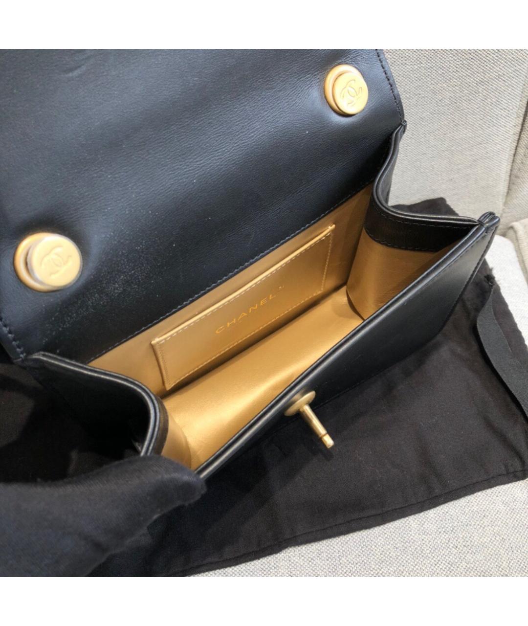 CHANEL Черная кожаная сумка через плечо, фото 8