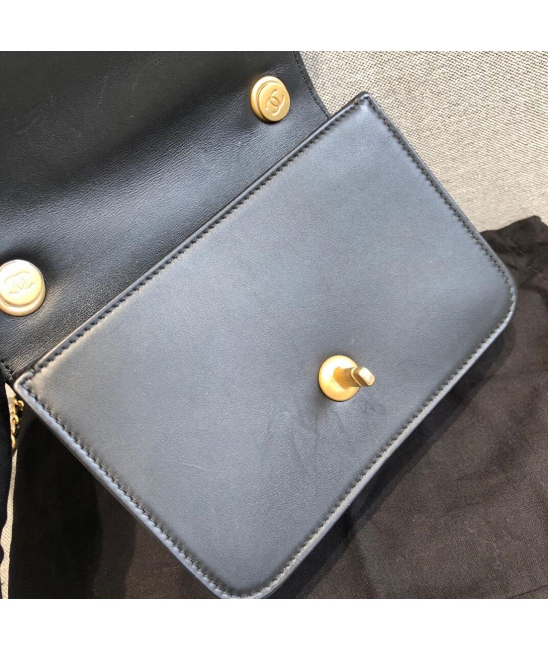 CHANEL Черная кожаная сумка через плечо, фото 7