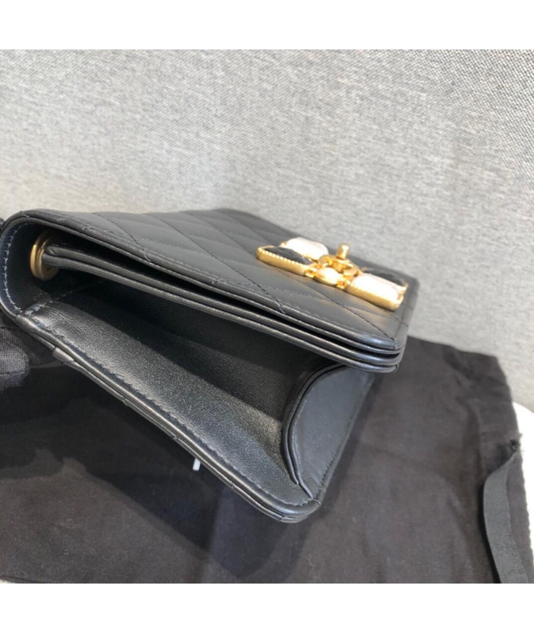 CHANEL Черная кожаная сумка через плечо, фото 4