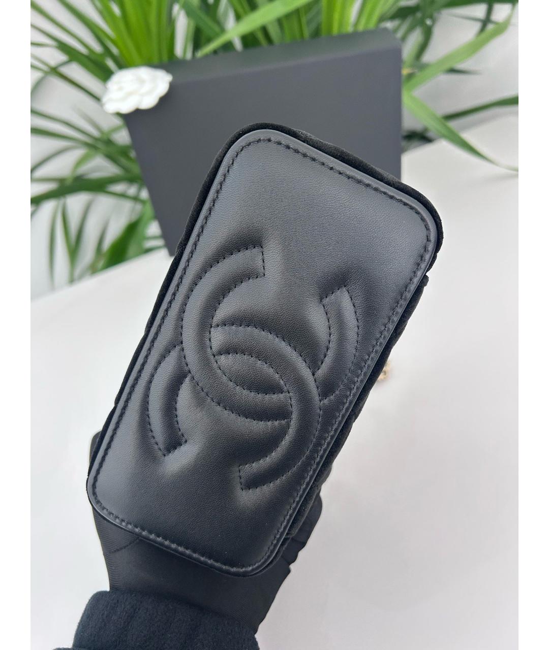 CHANEL Черная бархатная сумка через плечо, фото 3